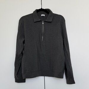 Men's Dark Gray Zip-Up Sweater
